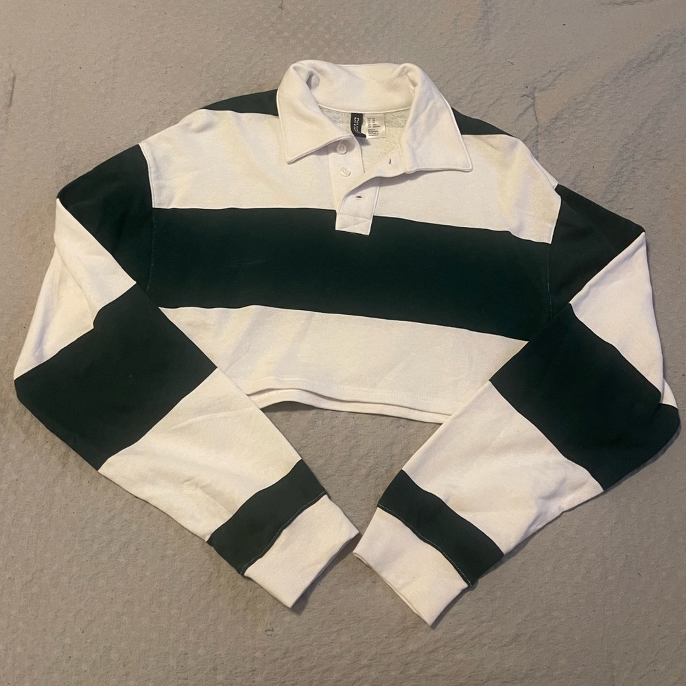 H&M striped/cropped polo